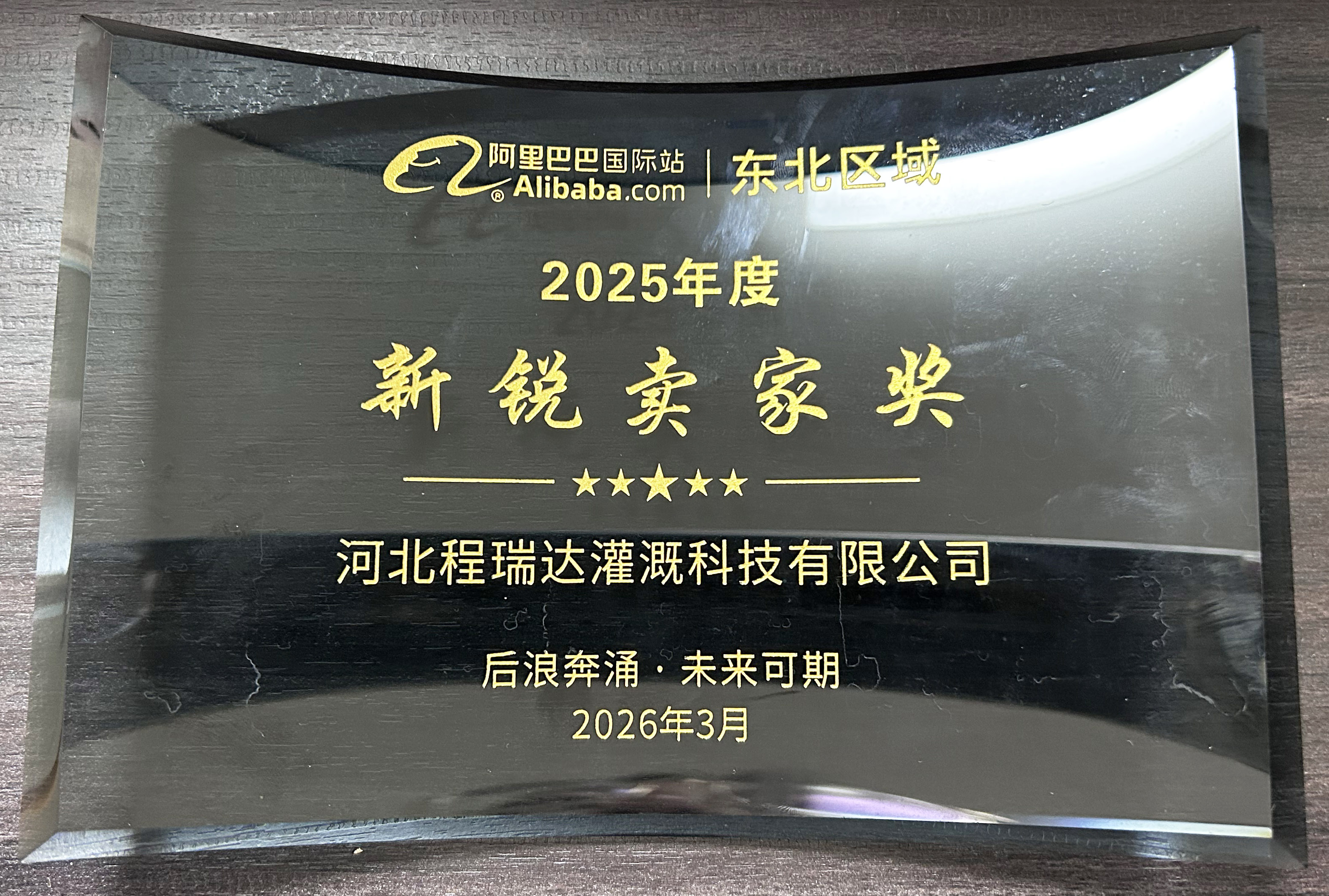 呼和浩特程瑞达灌溉 | 荣获阿里国际站新锐卖家奖